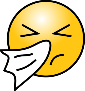 Illustration eines Smileys mit einem Taschentuch